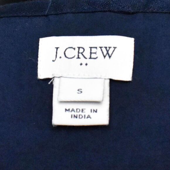 J Crew Navy Linen/Cotton Floral Embroidery Sleeveless Top - Lined - Women's S - Picture 6 of 7